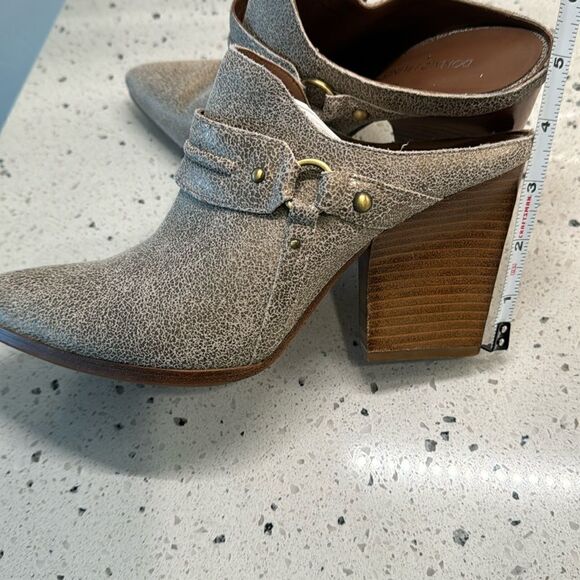 Donald J Pliner Vero 2 Leather Bronze Cracked Metallic Mules Boho Shoes Size 8.5 - Picture 7 of 13